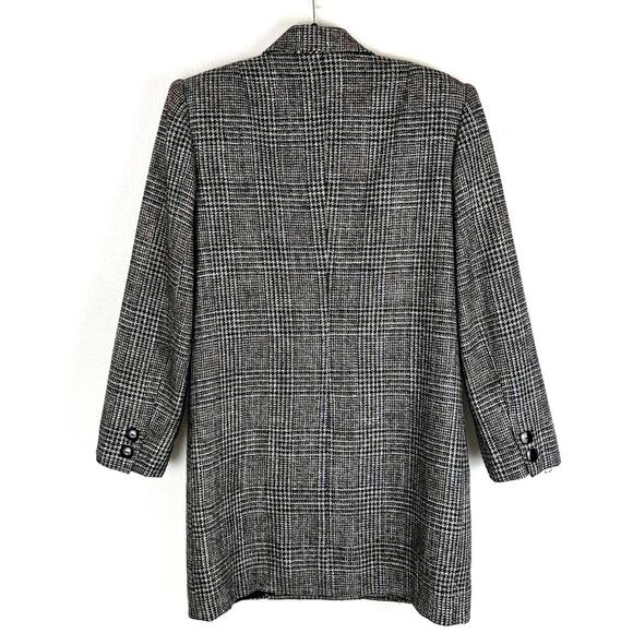 Vintage Lilli Ann Coat Blazer Union Label Black White Plaid Tweed Preppy Boho - Picture 5 of 11